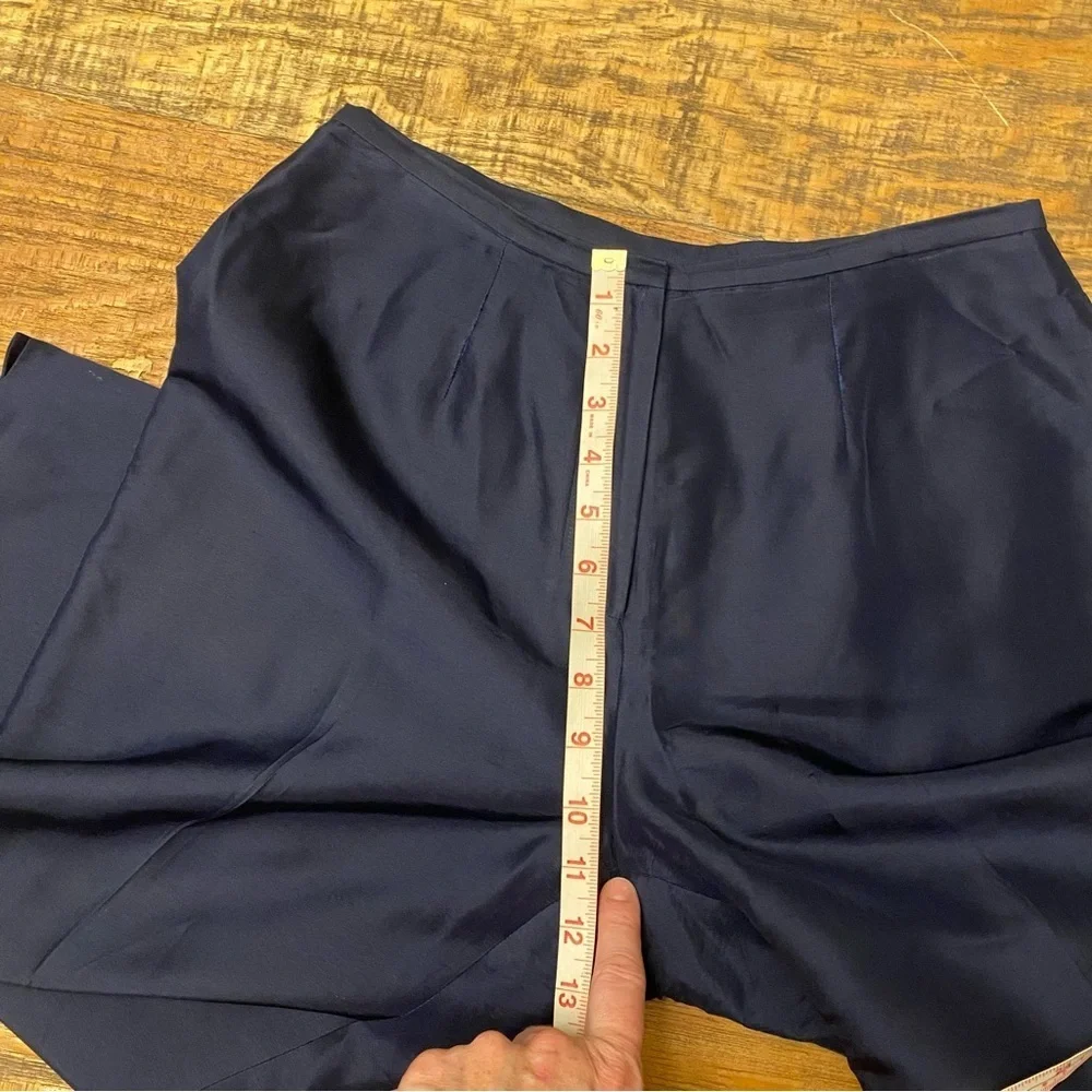 Lauren Ralph Lauren Silk Pants Navy Dress  Size 8 Petite